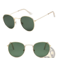 Vintage Round Metallic Mirror Lens Sunglasses