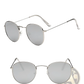 Vintage Round Metallic Mirror Lens Sunglasses