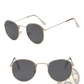 Vintage Round Metallic Mirror Lens Sunglasses