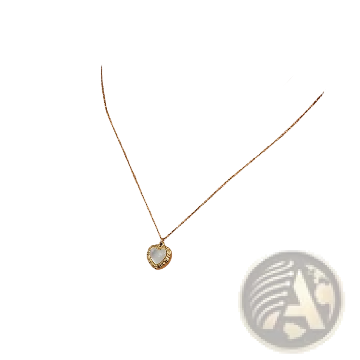 Vintage Shell Heart Pendant 18k Gold Plated Necklace