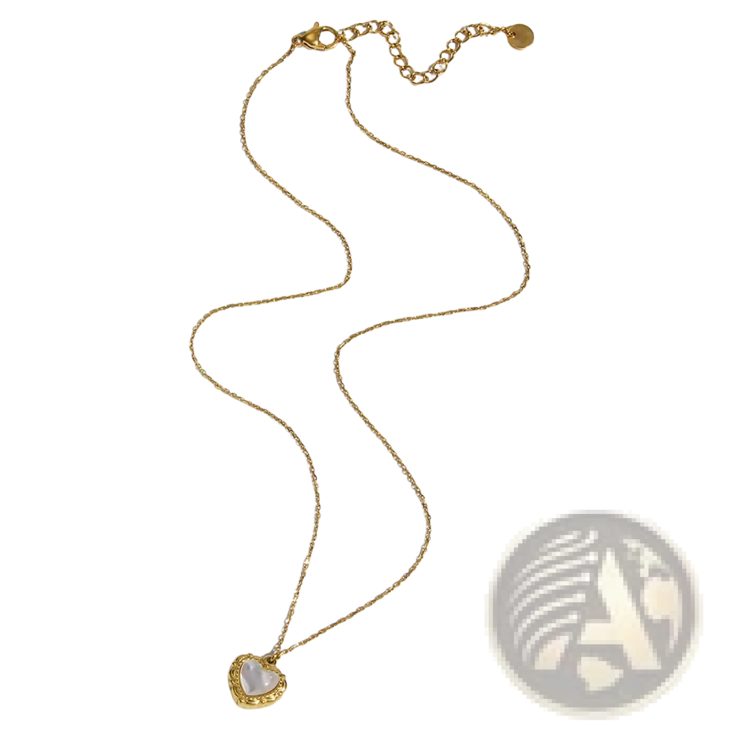 Vintage Shell Heart Pendant 18k Gold Plated Necklace