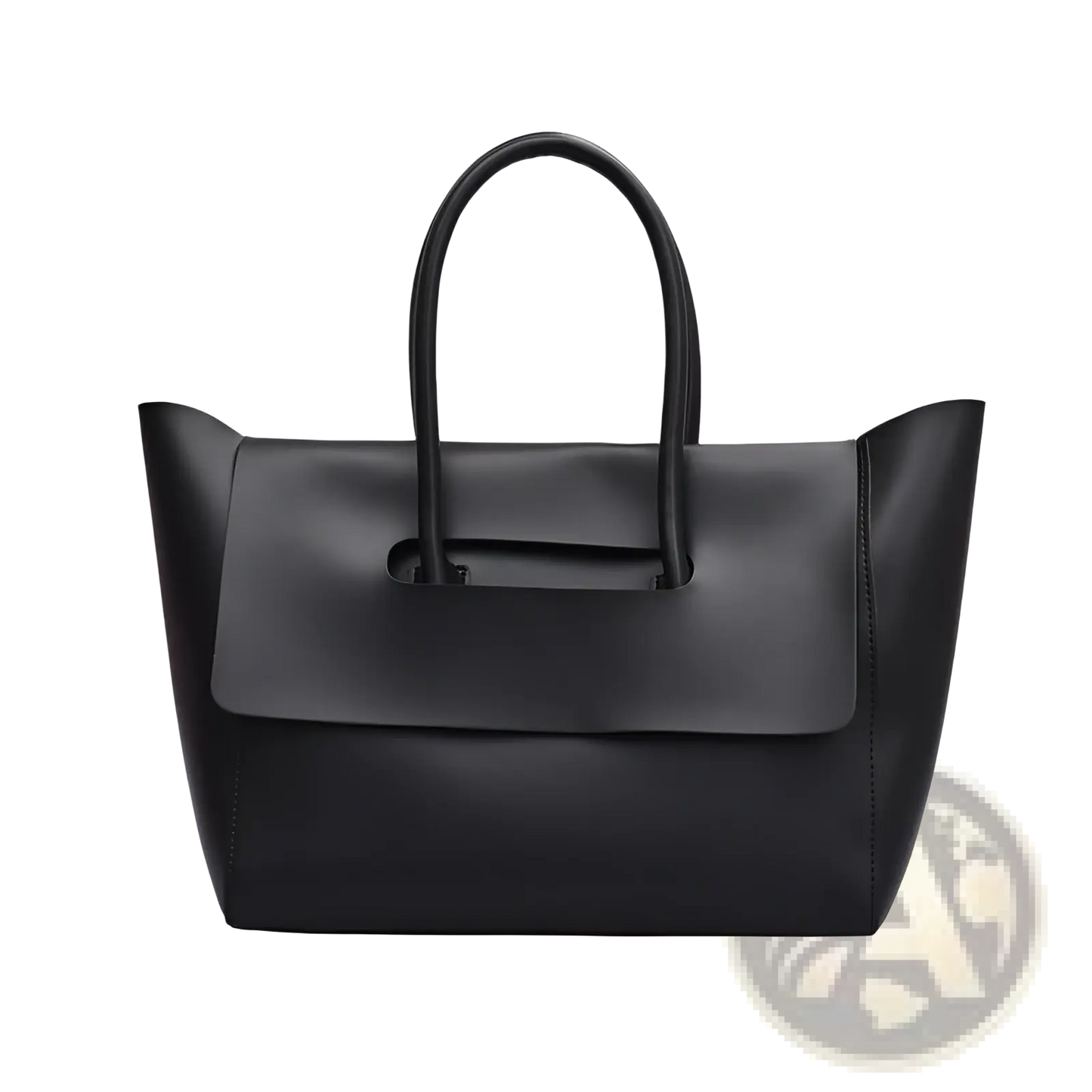 Vintage Structured Leather Tote Bag with Top Handles