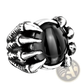 Vintage Titanium Steel Claw Ring with Zircon Gemstone