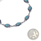 Vintage Turquoise Silver Ornate Boho Anklet