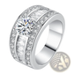 Vintage Zircon Heart Arrow Adjustable Silver Ring
