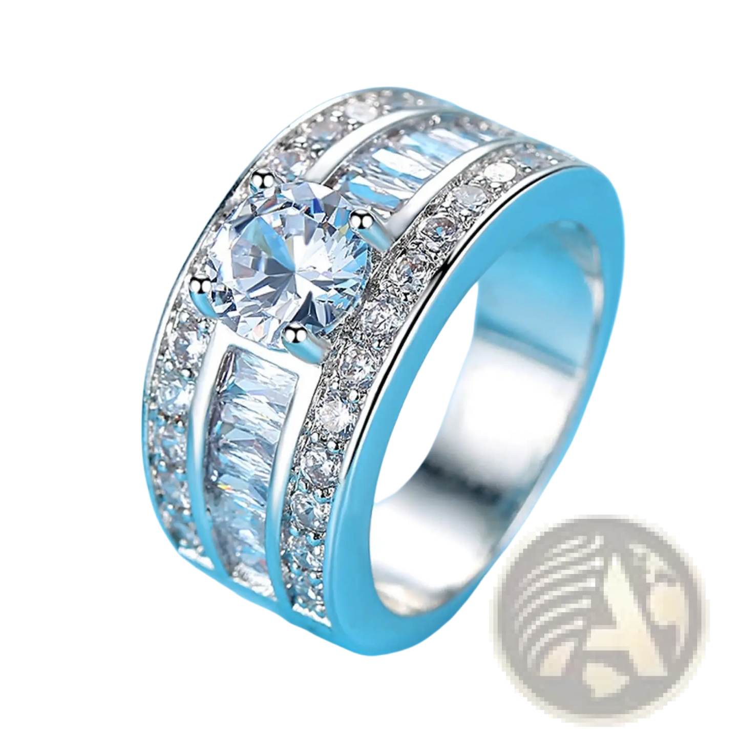 Vintage Zircon Heart Arrow Adjustable Silver Ring