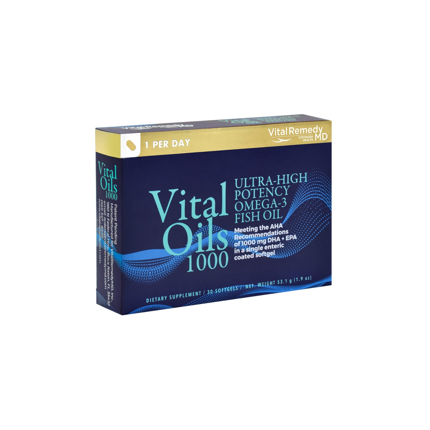Suplemento Vital Remedy MD VitalOils1000 Ômega-3 DHA e EPA - 30 cápsulas
