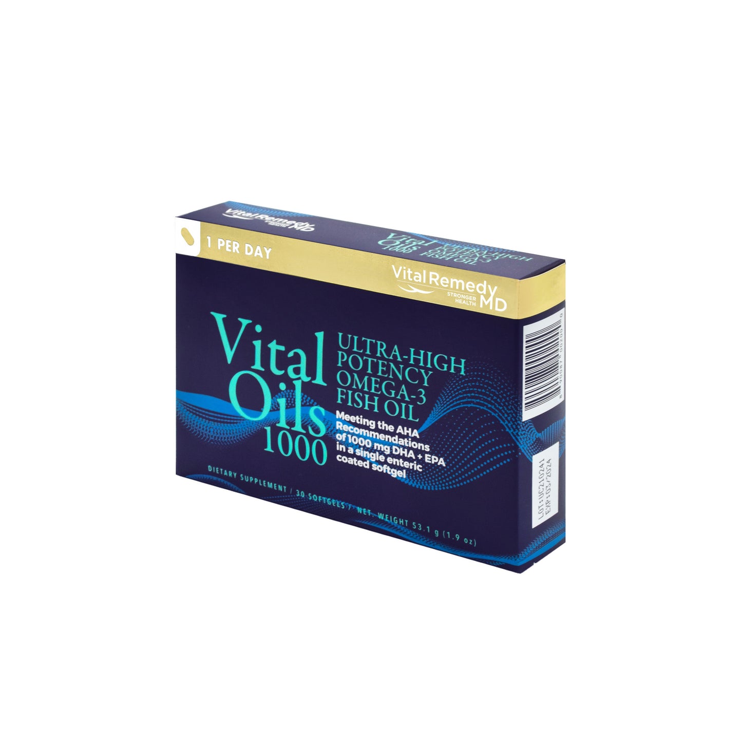 Suplemento Vital Remedy MD VitalOils1000 Ômega-3 DHA e EPA - 30 cápsulas