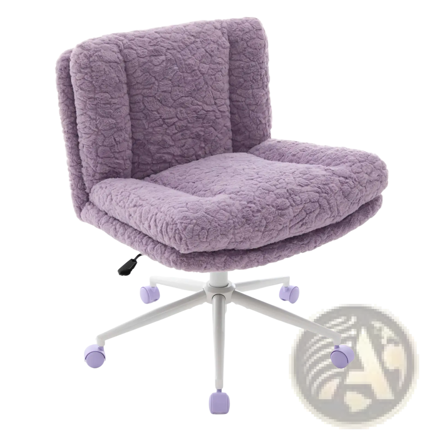 Violet Faux Fur Office Chair with 26.4 Inch Wide Seat