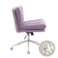 Violet Faux Fur Office Chair with 26.4 Inch Wide Seat