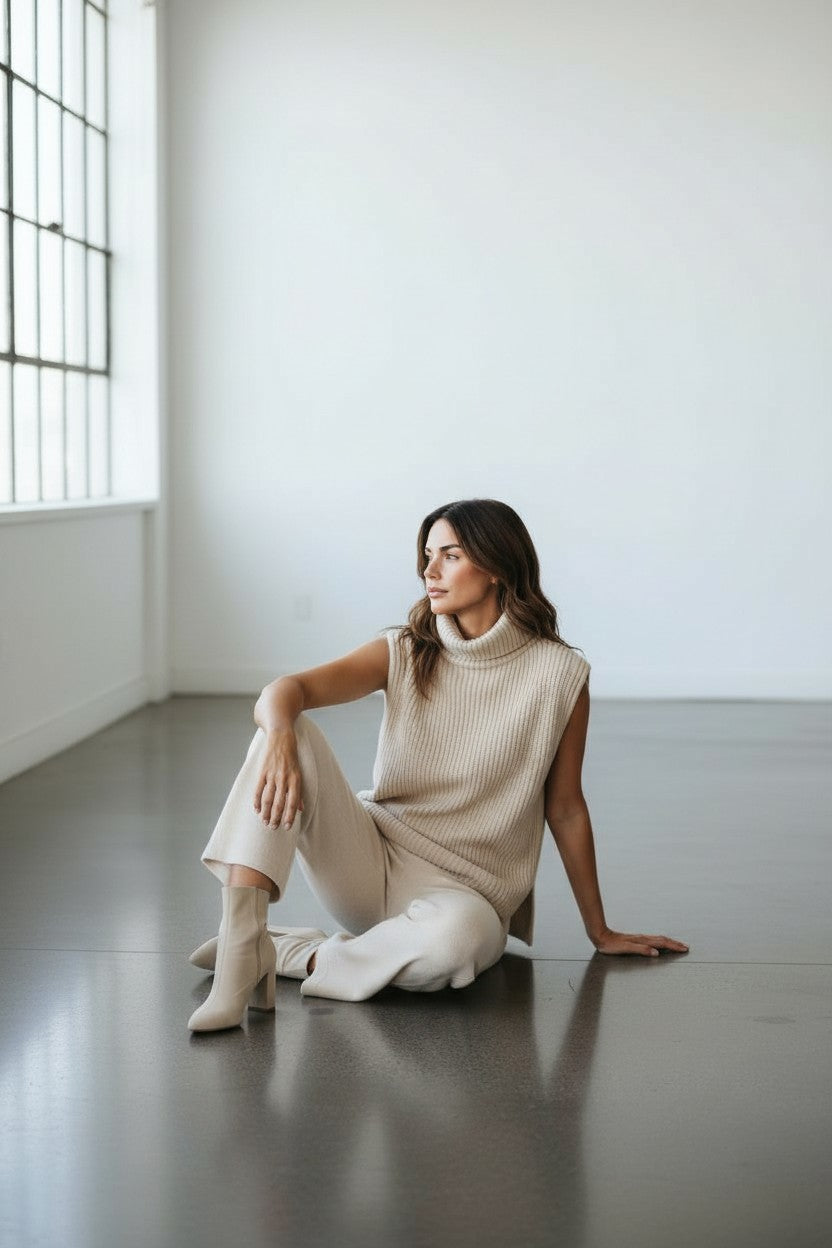 Suéter de cashmere com gola alta – Suéter de cashmere, gola alta