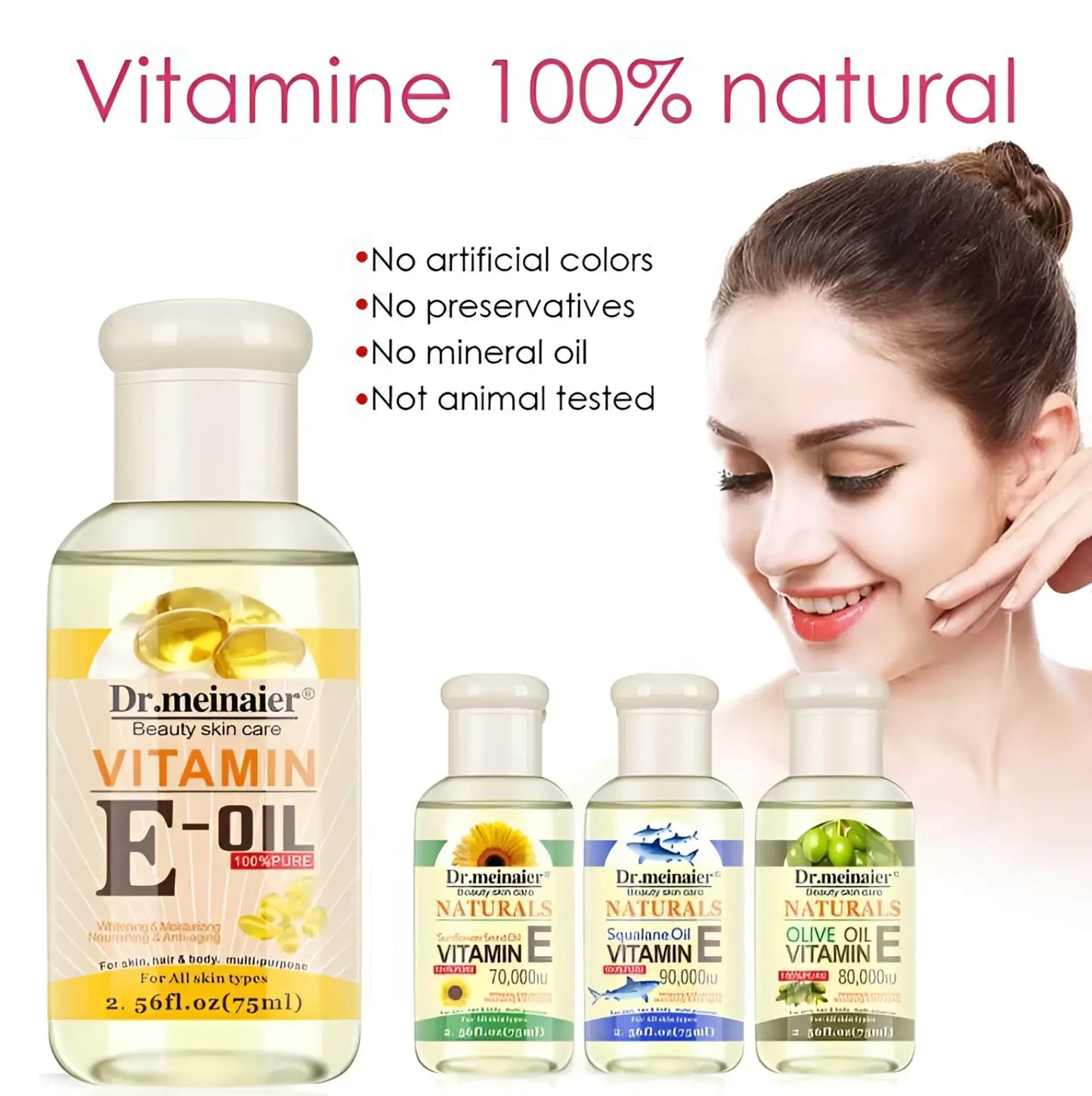 Vitamin e Synthesis Oil for Face Body and Hair 75ml