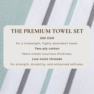 Decorative Cotton Stripe Bath Towel Set - Noelle Collection
