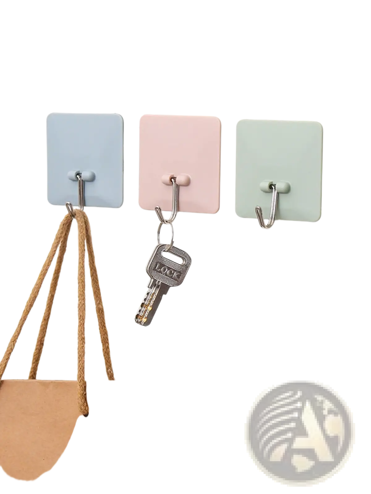 Waterproof Adhesive Wall Hooks with Metallic j Hook