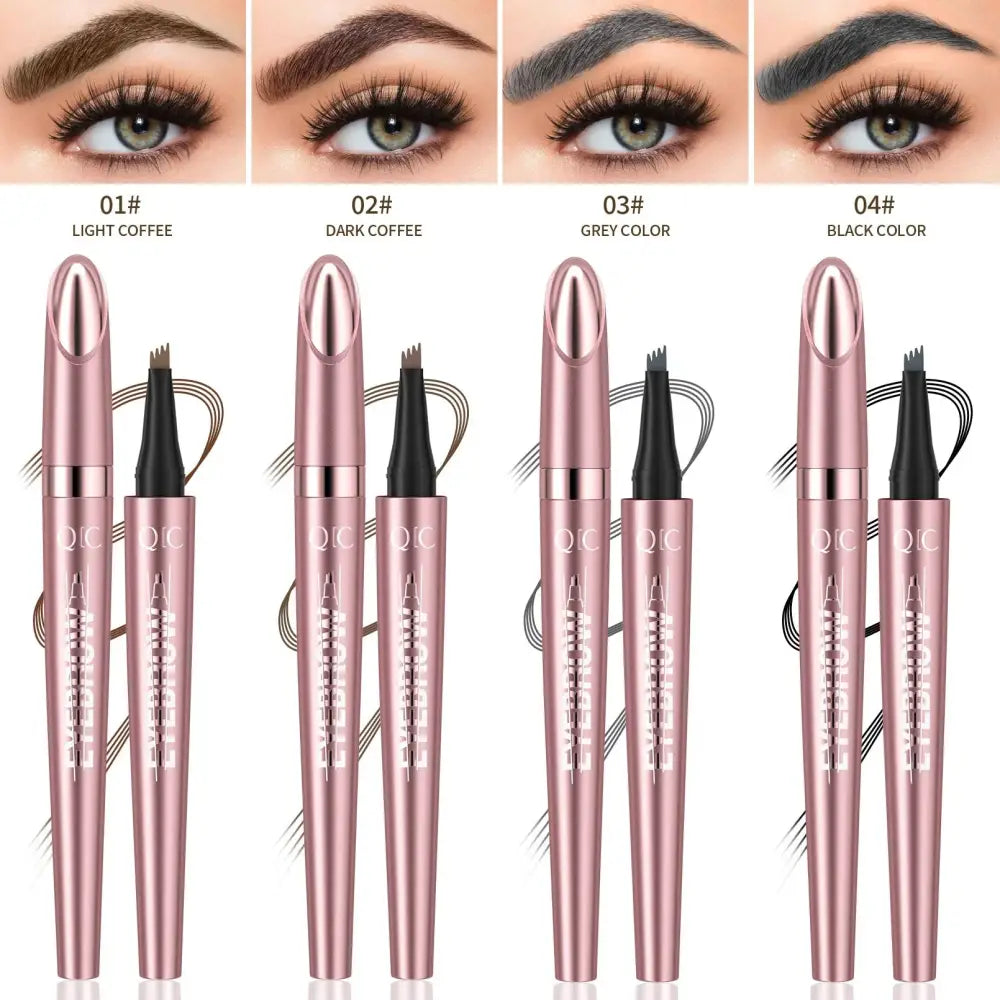 Waterproof 4-fork Liquid Eyebrow Pencil for Natural Definition