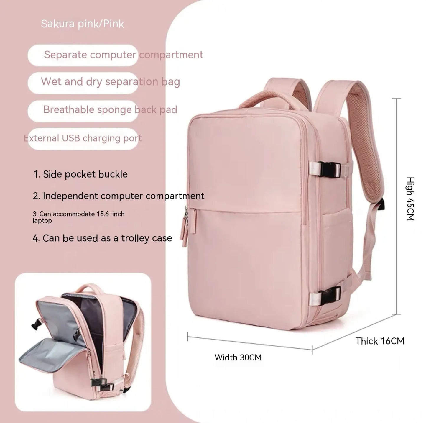 Waterproof Laptop Travel Backpack with Compartments