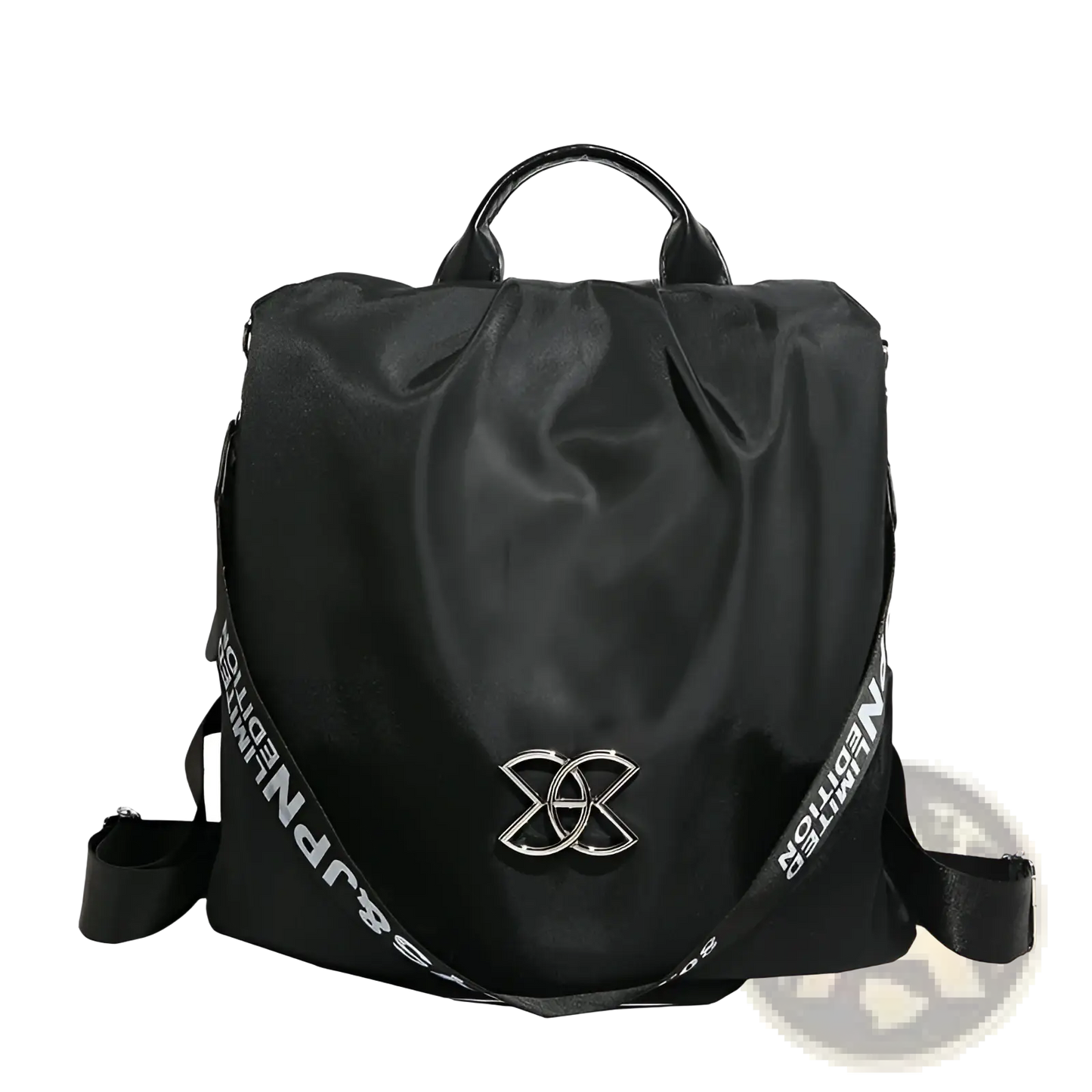 Waterproof Large Capacity Nylon Travel Backpack with Pu Leather Trim