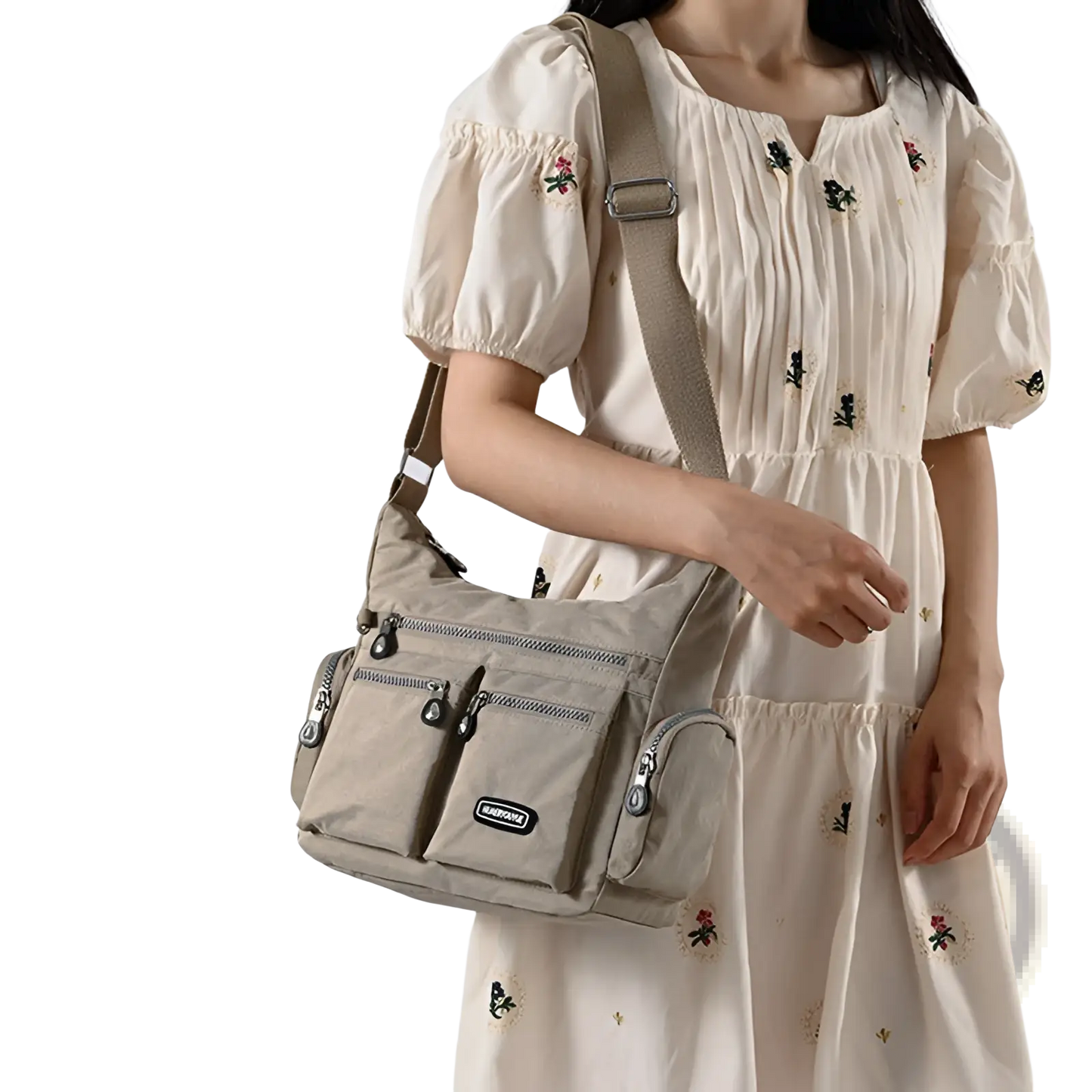 Waterproof Multi Pocket Nylon Crossbody Shoulder Bag