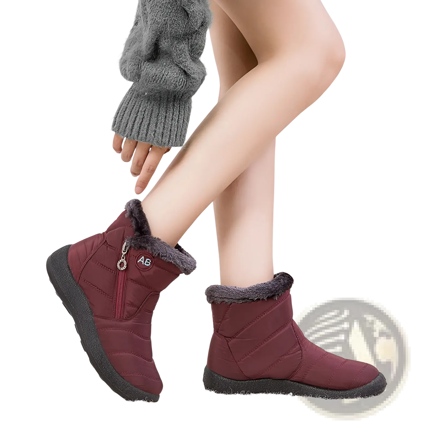 Waterproof Winter Snow Boots Quilted Plush Ankle Shoes