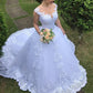 Vintage White Lace Off-the-shoulder Wedding Gown