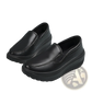 Wedge Heel Platform Slip on Leather Shoes