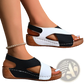 Wedge Sandals Colorblock Platform Cross Strap Shoes