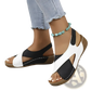 Wedge Sandals Colorblock Platform Cross Strap Shoes