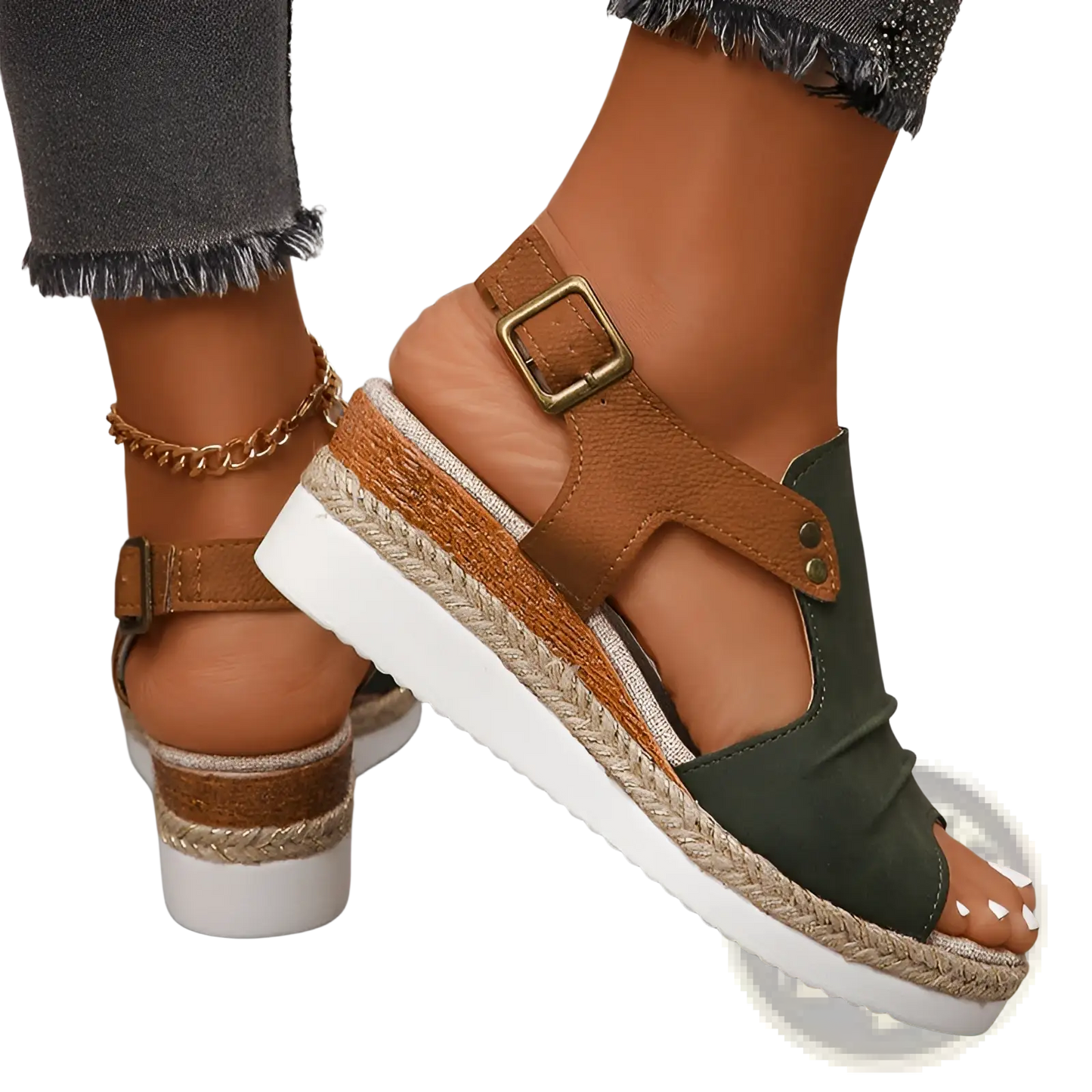 Wedge Sandals Women Peep Toe Espadrille Beach Shoes