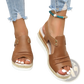 Wedge Sandals Women Peep Toe Espadrille Beach Shoes