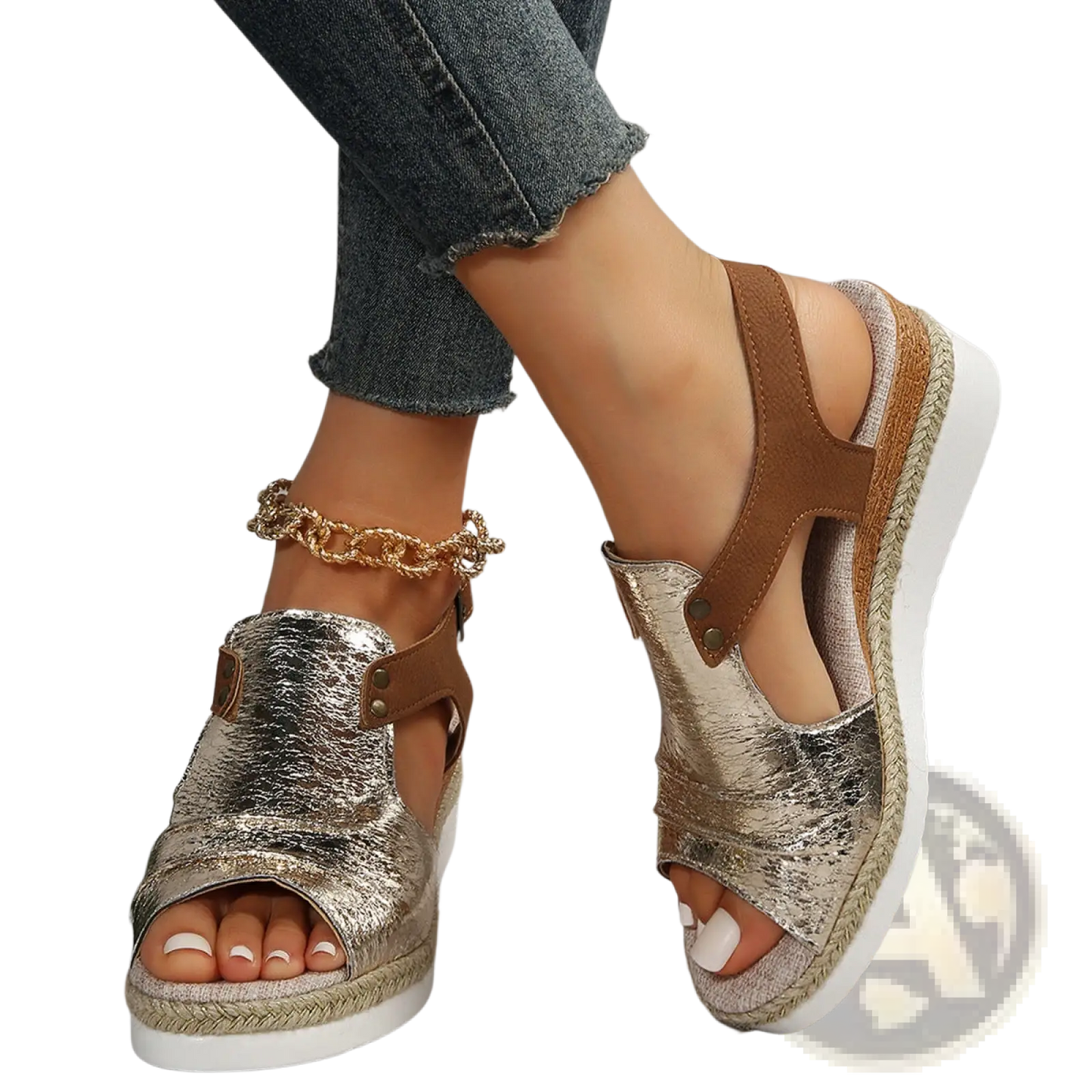 Wedge Sandals Women Peep Toe Espadrille Beach Shoes