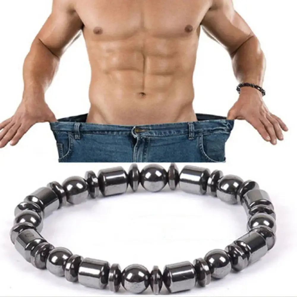 Pentagram Stone Magnetic Hematite Therapy Bracelet