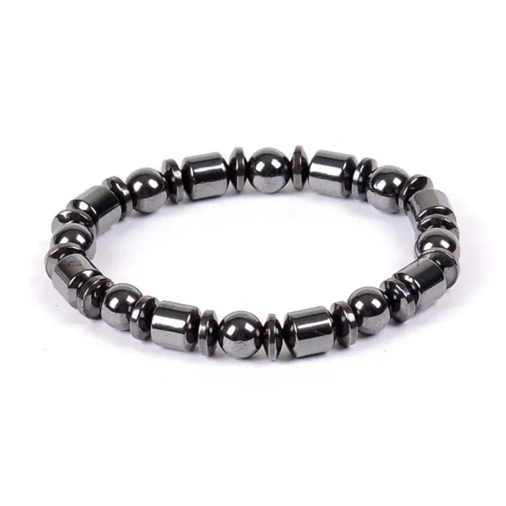 Pentagram Stone Magnetic Hematite Therapy Bracelet