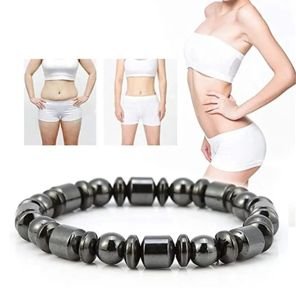 Pentagram Stone Magnetic Hematite Therapy Bracelet
