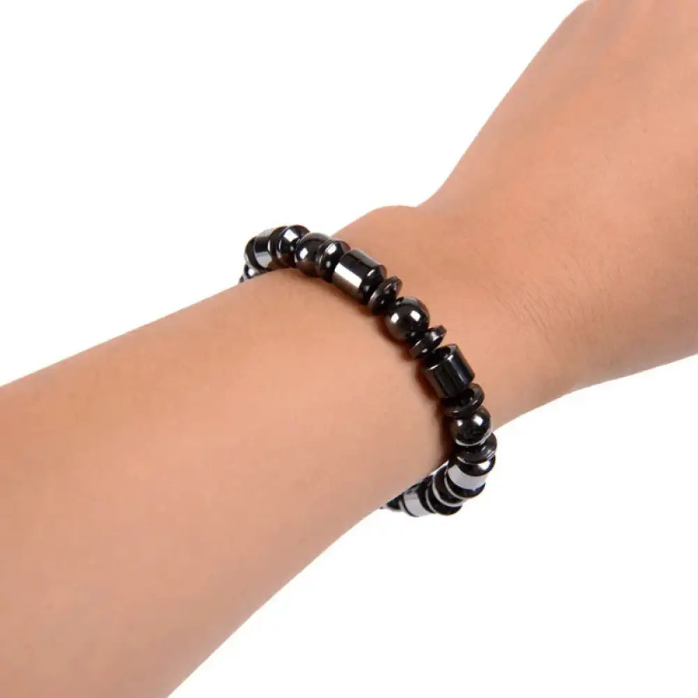Pentagram Stone Magnetic Hematite Therapy Bracelet