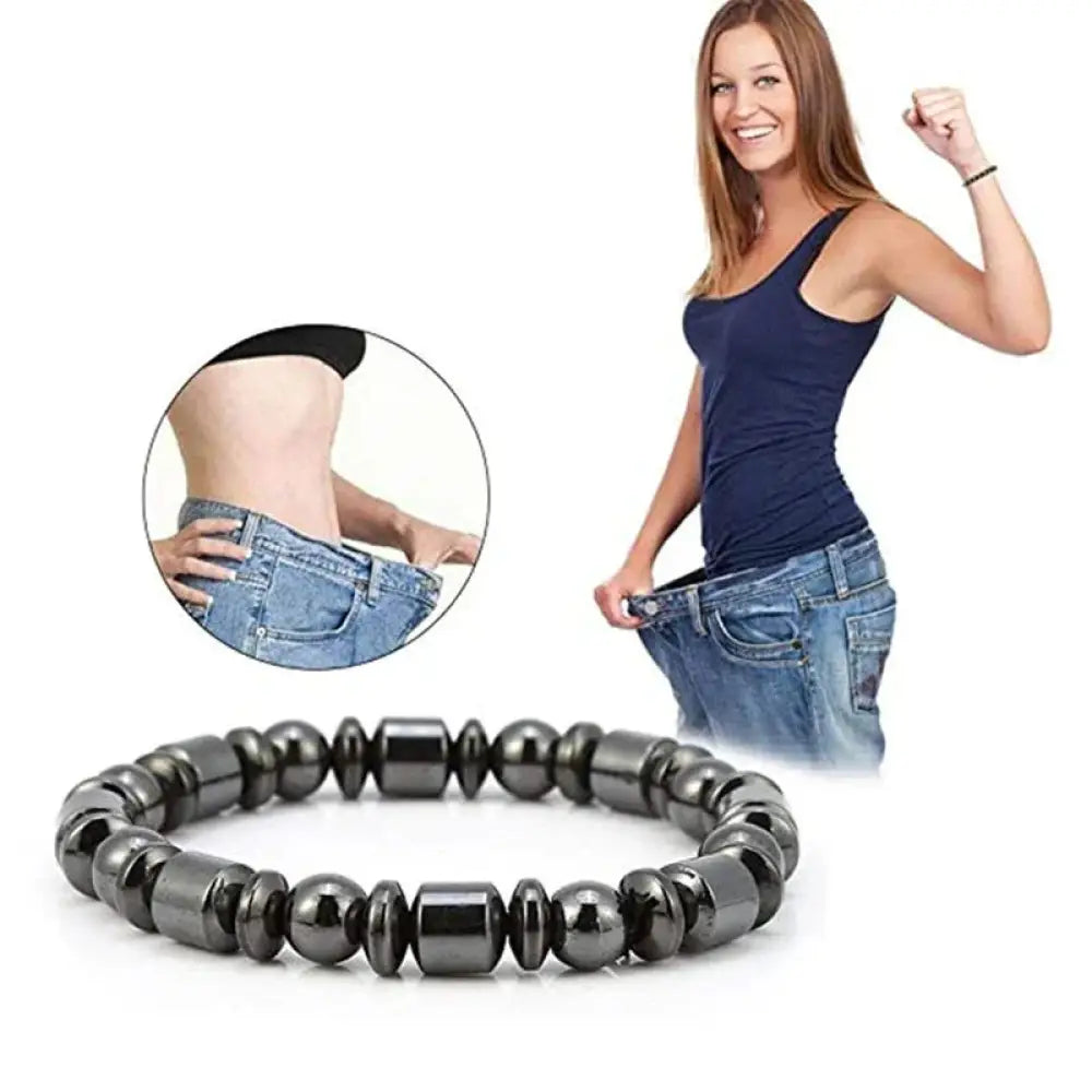 Pentagram Stone Magnetic Hematite Therapy Bracelet
