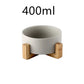 Minimalist Matte Ceramic Bowl Set with Wooden Stands
