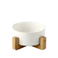 Minimalist Matte Ceramic Bowl Set with Wooden Stands