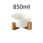 Minimalist Matte Ceramic Bowl Set with Wooden Stands