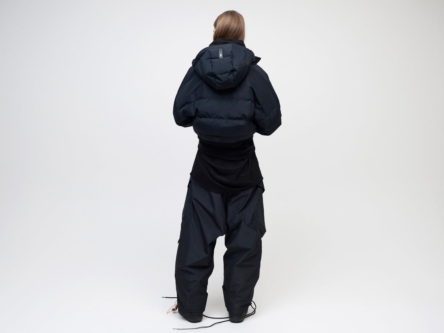 Cropped Down Jacket - Black