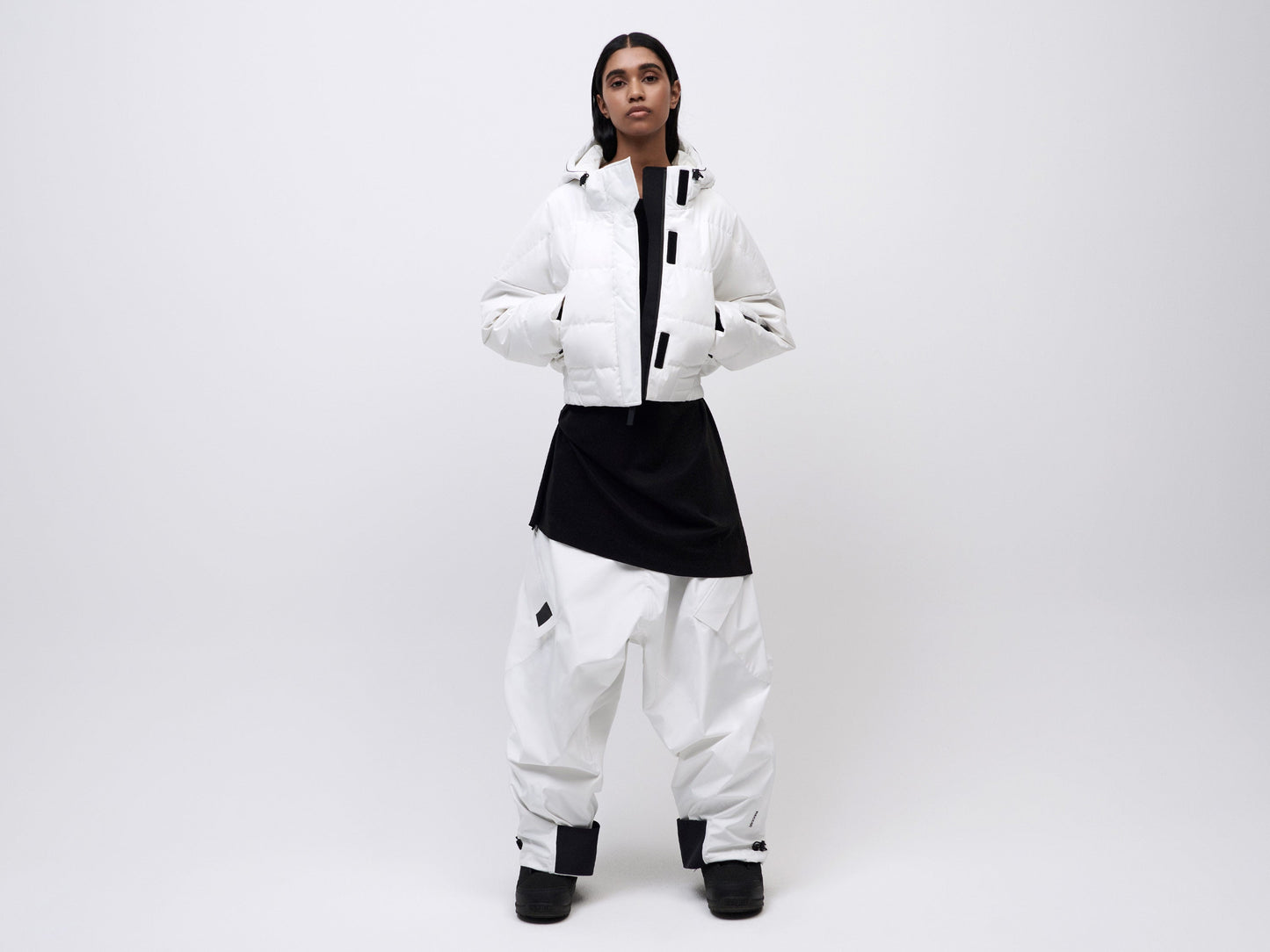 Cropped Down Jacket - White