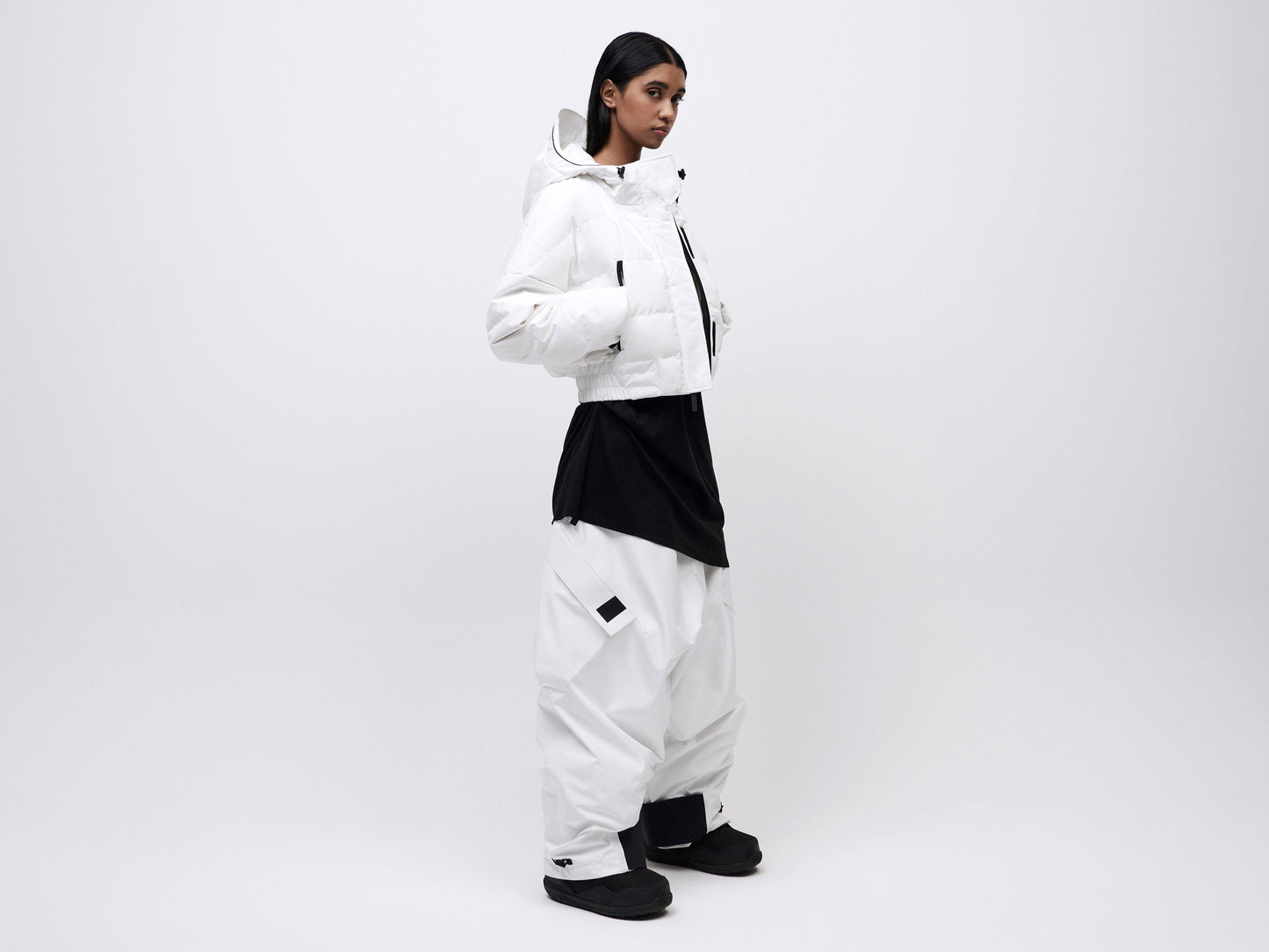 Cropped Down Jacket - White