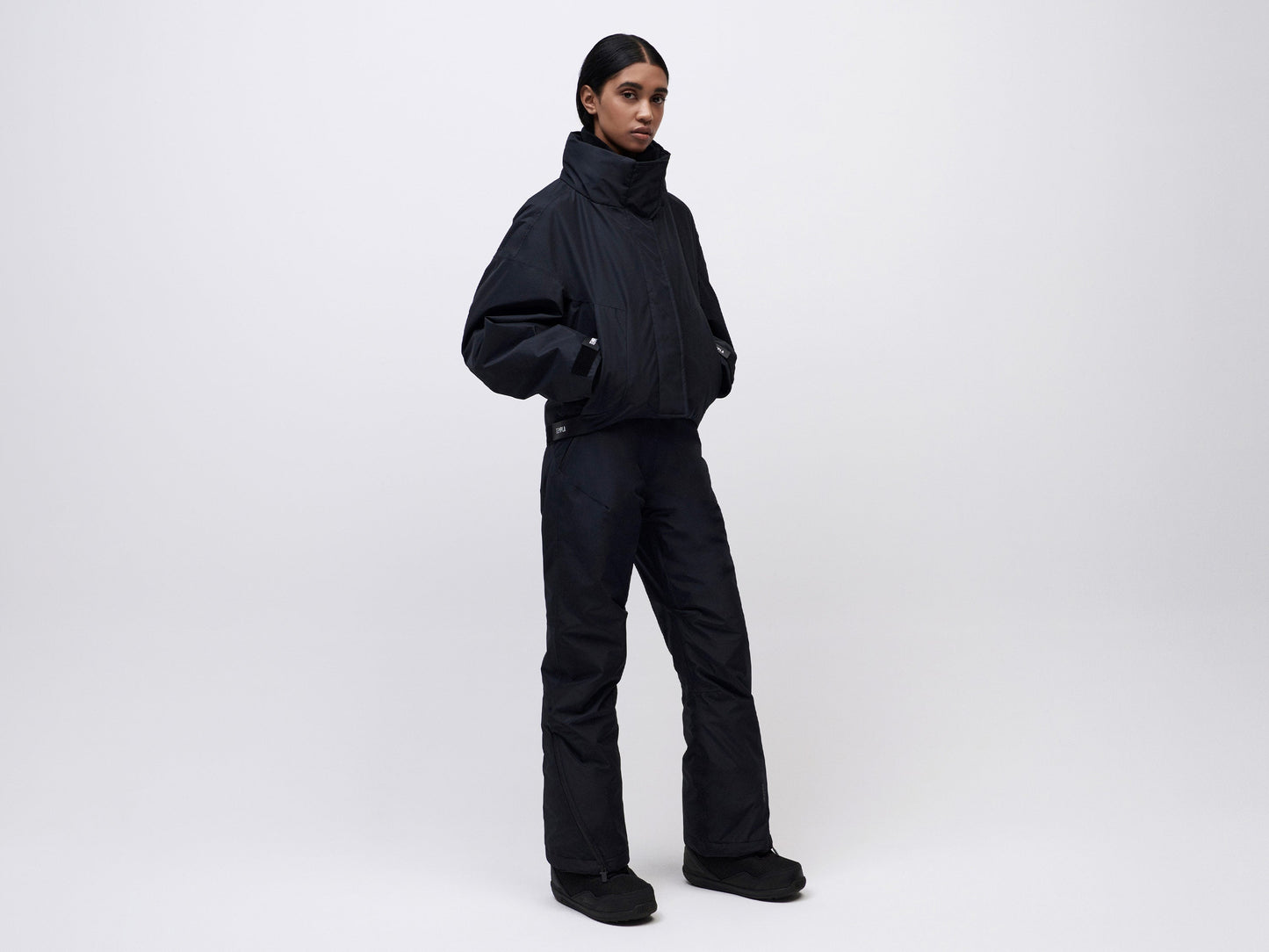 Cropped Cocoon Jacket - Black