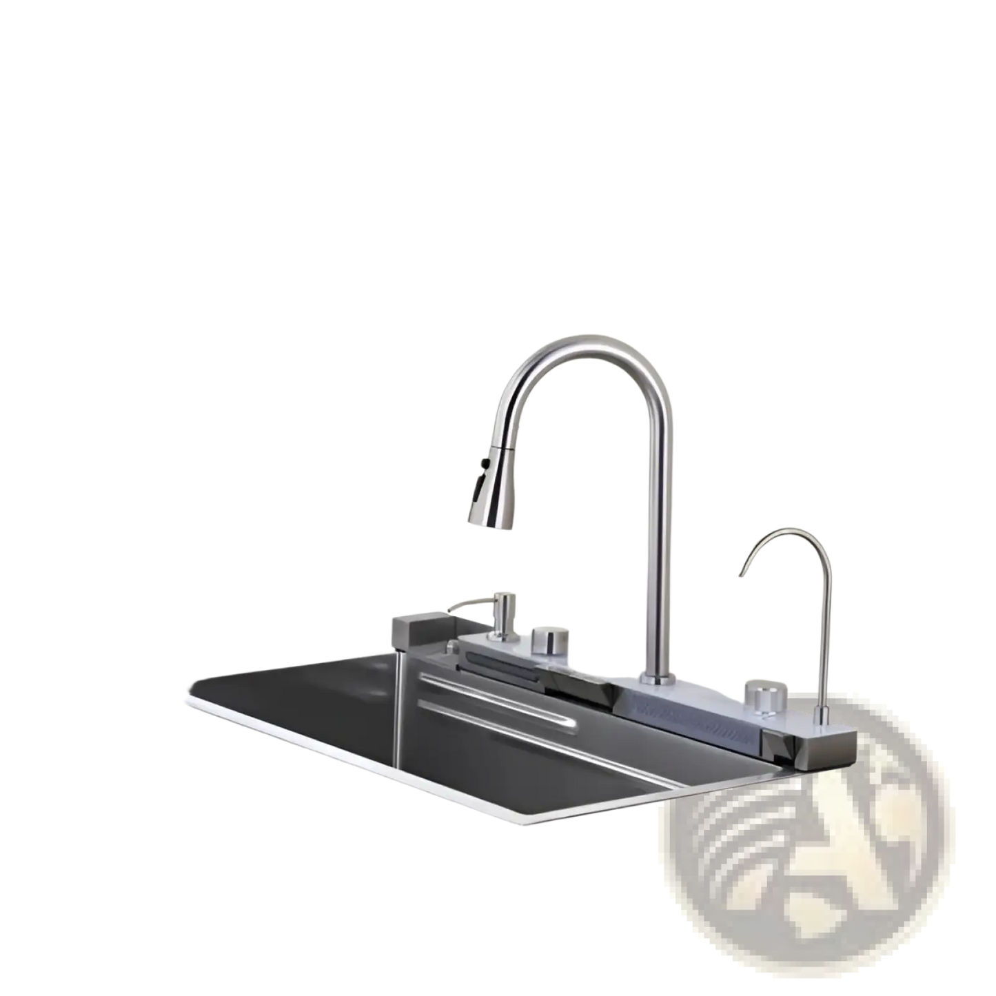 Whale Waterfall Kitchen Sink with Pull-out Faucet