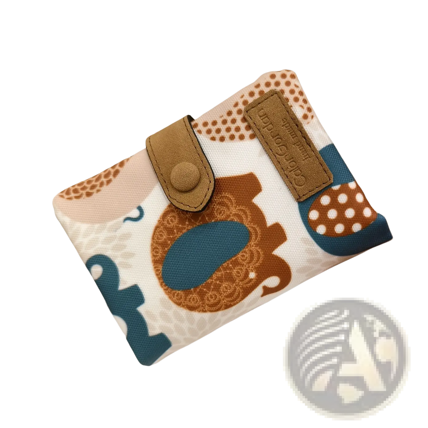 Whimsical Patterned Canvas Tri Fold Multi Card Wallet