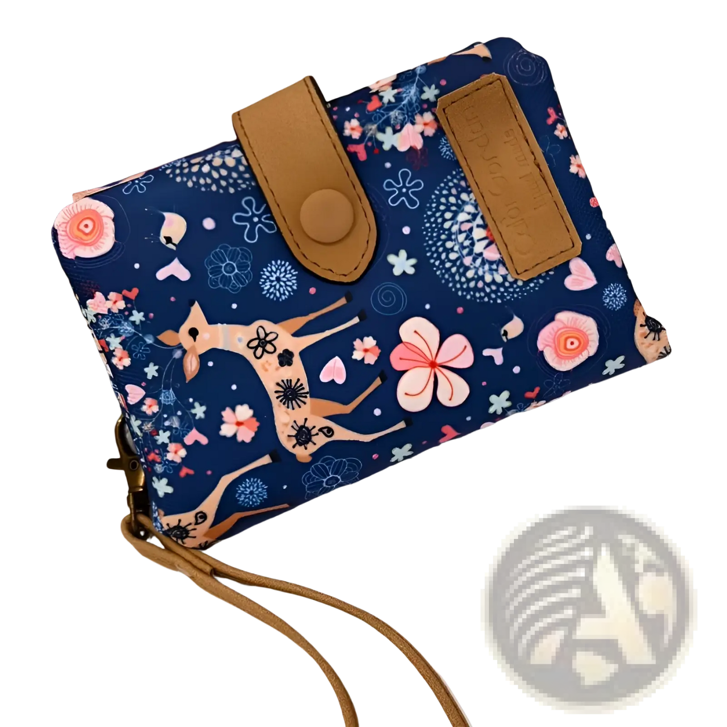 Whimsical Patterned Canvas Tri Fold Multi Card Wallet