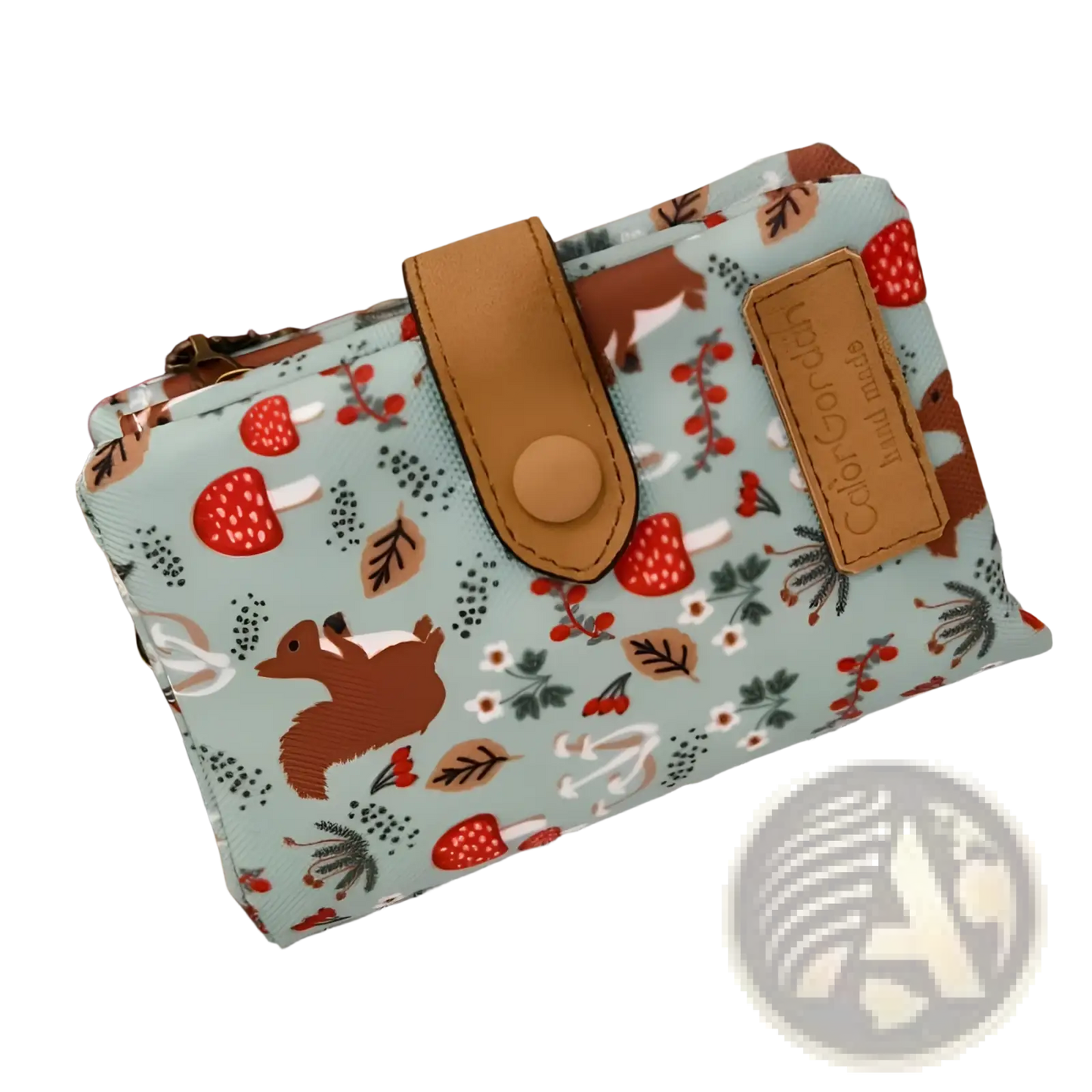 Whimsical Patterned Canvas Tri Fold Multi Card Wallet