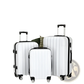 White 3 Piece Hard Shell Spinner Suitcase Set