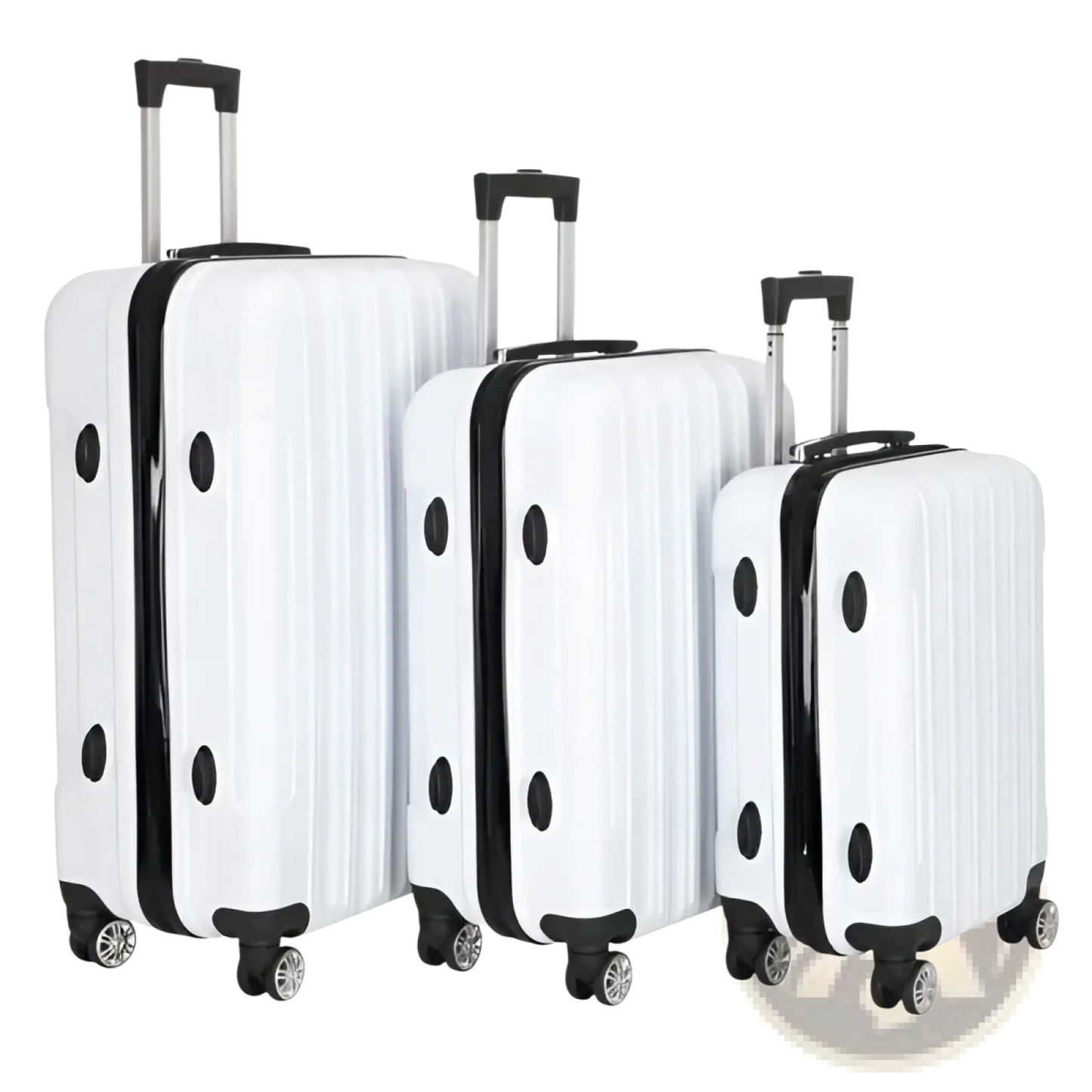 White 3 Piece Hard Shell Spinner Suitcase Set