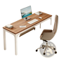 White Computer Desk with Minimalist Wood Top