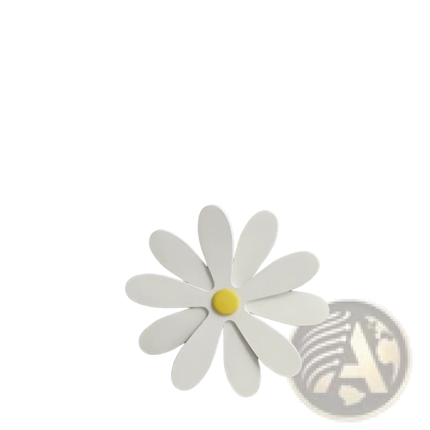 White Daisy Leather Bag Charm Keychain Pendant